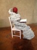 \"poesia\", 2013 - rete metallica, carta, sedia; cm. 63x121x97